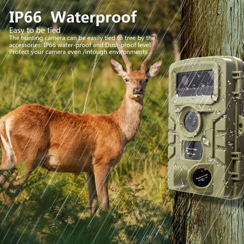 Wildlife Trail Camera, 4K IP66 Waterproof Game Camera with 120° Wide Angle PIR Detection, Outdoor Security Hunting Camera for Wildlife Monitoring in Saudi Arabia