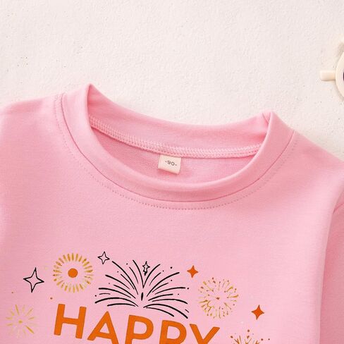 MODNTOGA طفل صبي فتاة سنة جديدة سعيدة Crewneck البلوز الألعاب النارية الجرافيك عطلة قميص 2026 كم طويل البلوز القمم in Saudi Arabia