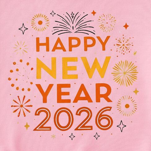 MODNTOGA طفل صبي فتاة سنة جديدة سعيدة Crewneck البلوز الألعاب النارية الجرافيك عطلة قميص 2026 كم طويل البلوز القمم in Saudi Arabia