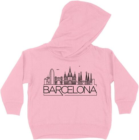 Skyline Barcelona Spain Kids Hoodie Sweatshirt Toddler in Saudi Arabia