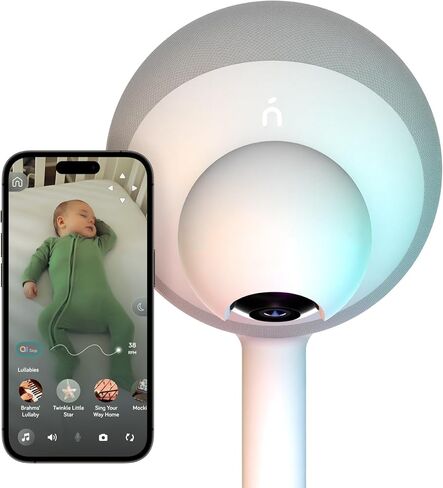 NANOBÉBÉ Smart Baby Monitor – Non-Wearable AI Breathing Monitor Motion Detection 1080p HD Camera with 360° Pan Tilt Two-Way Talk Sound Machine App Control, Night Vision in Saudi Arabia
