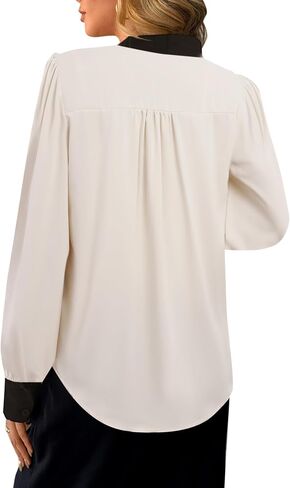 Avanova Women Bow Tie Neck Long Sleeve Blouses Tops Dressy Casual Elegant Work Shirts in Saudi Arabia