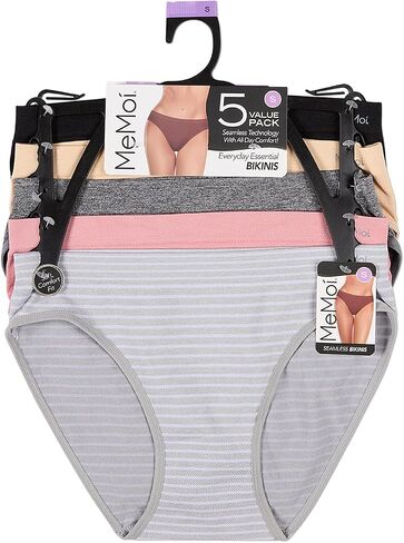 MeMoi Women's 5Pk Seamless Striped Bikinis in Saudi Arabia