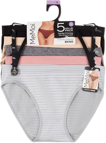 MeMoi Women's 5Pk Seamless Striped Bikinis in Saudi Arabia