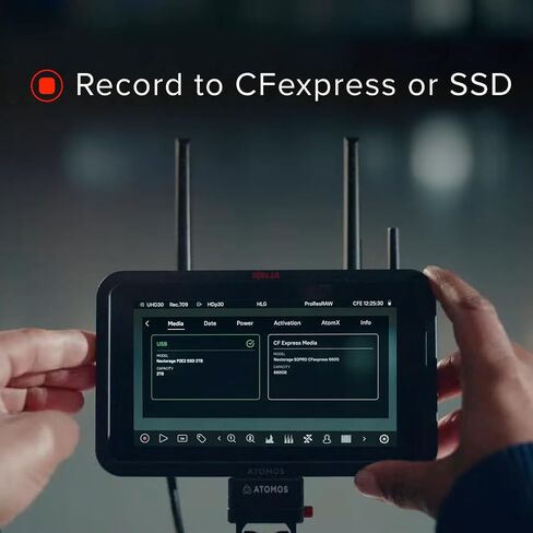 Atomos Ninja TX GO On-Camera Monitor Bundle with Universal Power Kit and StudioSonic Professional Wired Headphones (3-Items) in Saudi Arabia