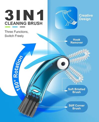 3 in 1 Cup Lid Cleaning Brush 3 PCS - Home Kitchen Multifunctional Cleaning Brush Set, Gap Cleaner Brushs and Portable Travel Bottle Lid Cleaner Tools (Multicolor) in Saudi Arabia