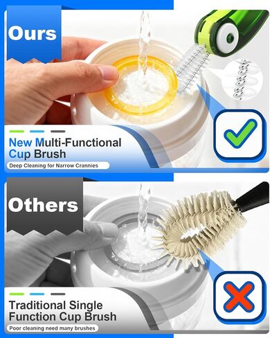 3 in 1 Cup Lid Cleaning Brush 3 PCS - Home Kitchen Multifunctional Cleaning Brush Set, Gap Cleaner Brushs and Portable Travel Bottle Lid Cleaner Tools (Multicolor) in Saudi Arabia