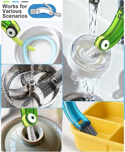 3 in 1 Cup Lid Cleaning Brush 3 PCS - Home Kitchen Multifunctional Cleaning Brush Set, Gap Cleaner Brushs and Portable Travel Bottle Lid Cleaner Tools (Multicolor) in Saudi Arabia