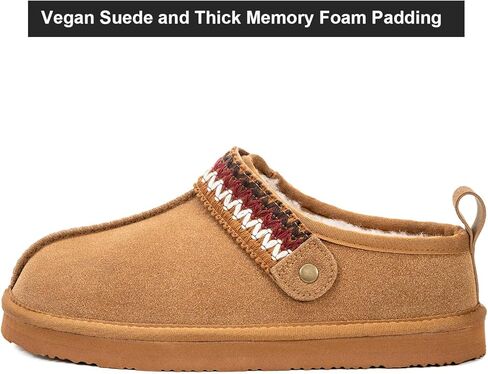 شبشب نسائي من إسفنج ميموري فوم من mazeskin، حذاء منزلي شتوي دافئ ومريح من الفرو الصناعي من الجلد السويدي للاستخدام الداخلي والخارجي in Kuwait