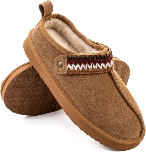 شبشب نسائي من إسفنج ميموري فوم من mazeskin، حذاء منزلي شتوي دافئ ومريح من الفرو الصناعي من الجلد السويدي للاستخدام الداخلي والخارجي in Kuwait