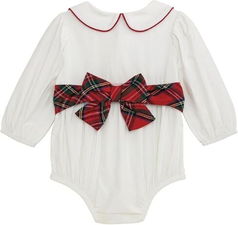 Mud Pie baby-boys Kids Christmas White Poplin Tartan Bow Bubble in Saudi Arabia