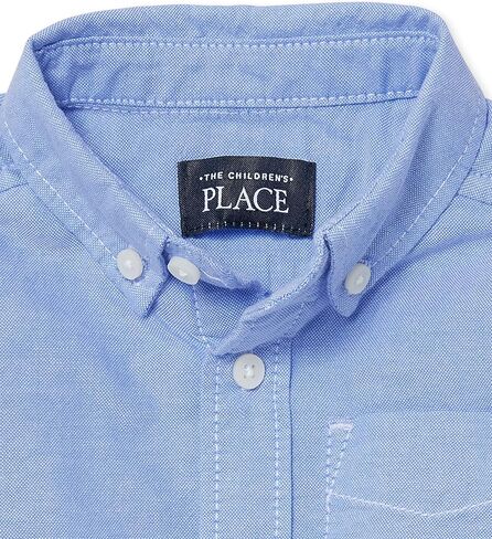قميص The Children's Place للأطفال الأولاد والأولاد الصغار بأكمام قصيرة وأزرار سفلية، أكسفورد أزرق فاتح، 5T in Saudi Arabia