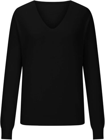 Womens Sweaters Dressy Casual Long Sleeve Knit V Neck Sweater Pullovers Trendy Winter Clothing Knitted Shirts Tops in Saudi Arabia