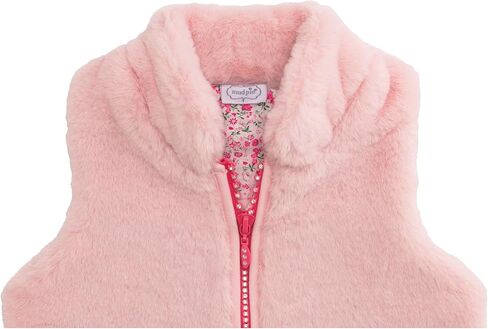 Mud Pie Baby Kids Girl Pink Fur Zip Vest in Saudi Arabia