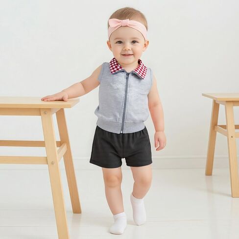 Emmababy Baby Boy Girl Vest Jacket Zip Up Toddler Winter Waistcoat Kids Sleeveless Plaid Zipper Jacket Infant Fall Clothes in Saudi Arabia