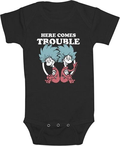 Fifth Sun Infant's Dr. Seuss Here Comes Trouble Bodysuit - Black - 6 Months in Saudi Arabia