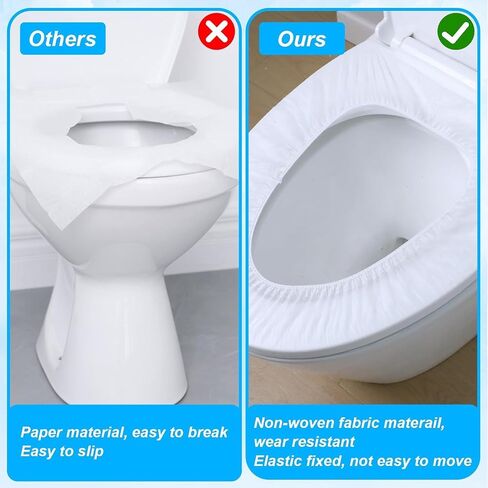 Commode Disposable Toilet Seat Covers Waterproof – 50 Pack, Individually Wrapped, Non-Woven Travel Toilet Seat Cover for Public Restrooms, Hospitals & Trips in Saudi Arabia