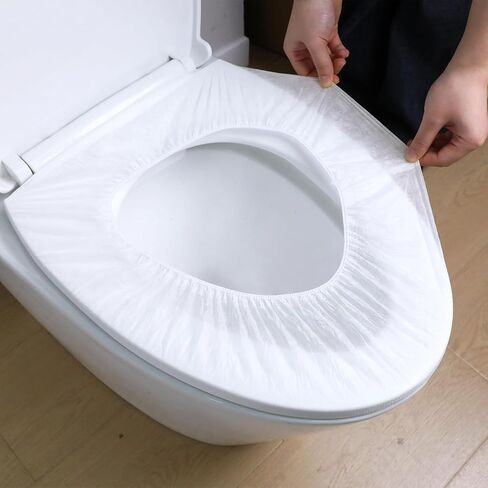 Commode Disposable Toilet Seat Covers Waterproof – 50 Pack, Individually Wrapped, Non-Woven Travel Toilet Seat Cover for Public Restrooms, Hospitals & Trips in Saudi Arabia