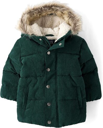 The Children's Place baby-boys And Toddler Water and Wind Resistant Hooded Zip Front Courdory Puffer Jacket in Saudi Arabia