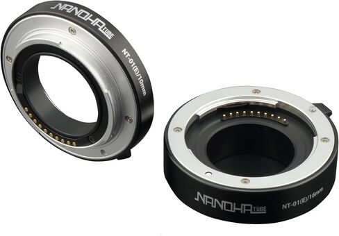 Japan Yasuhara NT-01E Nanoha Auto Macro Extension Tubes NT-01(e) Close Up Set 10mm/16mm for Sony Mirrorless Digital Cameras (Black) in Saudi Arabia