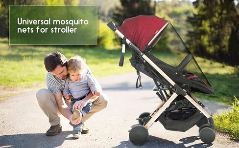 2-Pack Stroller Mosquito Net, Universal Bug Net Cover for Stroller, Bassinets, Cradles, Playards, Pack N Plays and Portable Mini Crib, Durable Baby Insect Netting Infant Essential (Black+White) in Saudi Arabia