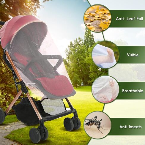 2-Pack Stroller Mosquito Net, Universal Bug Net Cover for Stroller, Bassinets, Cradles, Playards, Pack N Plays and Portable Mini Crib, Durable Baby Insect Netting Infant Essential (Black+White) in Saudi Arabia