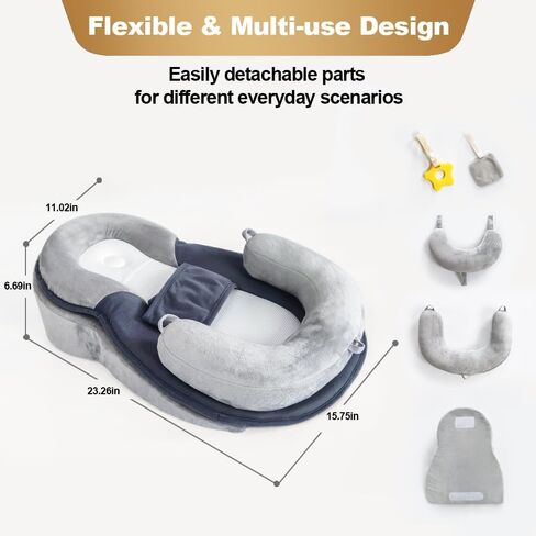 Baby Feeding Pillow, Anti Overflow Breast Feeding Pillow, Baby Lounger & Tummy Time Mat, Detachable Design in Saudi Arabia