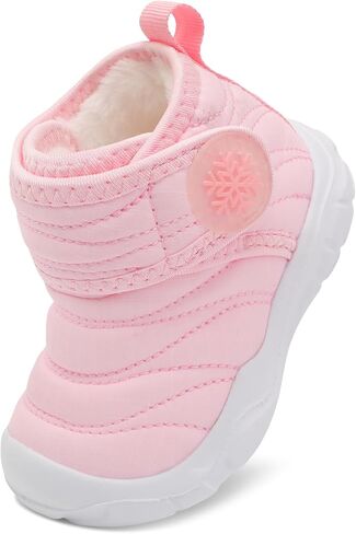Barefoot Baby Boys Girls Boots Warm Winter House Shoes for Toddler Girls Boys Waterproof Fleece Kids Snow Boots Faux Fur Infant Booties Walking Shoes for Indoor Outdoor in Saudi Arabia