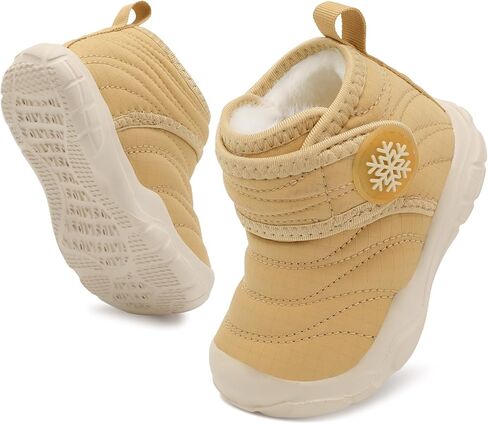 أحذية BARERUN بيرفوت للأطفال الأولاد والبنات أحذية منزلية شتوية دافئة للأطفال الصغار والبنات والأولاد من الصوف المقاوم للماء أحذية الثلوج للأطفال من الفرو الصناعي أحذية المشي للرضع في الأماكن المغلقة والخارجية in Kuwait