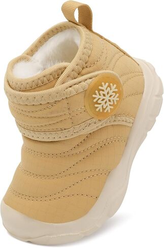 أحذية BARERUN بيرفوت للأطفال الأولاد والبنات أحذية منزلية شتوية دافئة للأطفال الصغار والبنات والأولاد من الصوف المقاوم للماء أحذية الثلوج للأطفال من الفرو الصناعي أحذية المشي للرضع في الأماكن المغلقة والخارجية in Kuwait