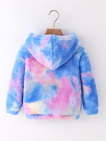Toddler Girl's Tie Dye Drop Shoulder Hooded Sweatshirts Long Sleeve Pullover Tops in Saudi Arabia