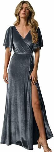 Women's Retro Velvet Pregnant Prom Dresses Split Formal Gowns Maternity Photograph Bathrobe Pyjamas in Saudi Arabia