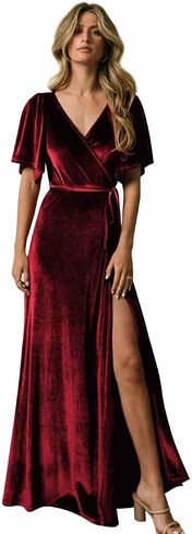Women's Retro Velvet Pregnant Prom Dresses Split Formal Gowns Maternity Photograph Bathrobe Pyjamas in Saudi Arabia