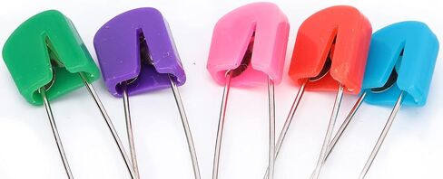 ZJchao Safety Pins for Diapers, 6 or 12 Pins, Decorative for Clothes with Stainless Steel and Plastic Material, Suitable for Most People (6 Pins of Heads) in Saudi Arabia