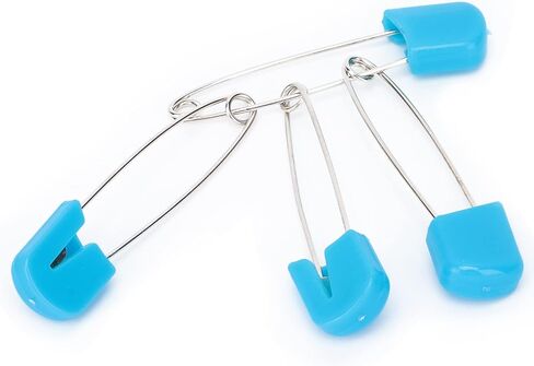 ZJchao Safety Pins for Diapers, 6 or 12 Pins, Decorative for Clothes with Stainless Steel and Plastic Material, Suitable for Most People (6 Pins of Heads) in Saudi Arabia