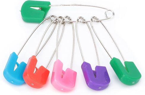 ZJchao Safety Pins for Diapers, 6 or 12 Pins, Decorative for Clothes with Stainless Steel and Plastic Material, Suitable for Most People (6 Pins of Heads) in Saudi Arabia