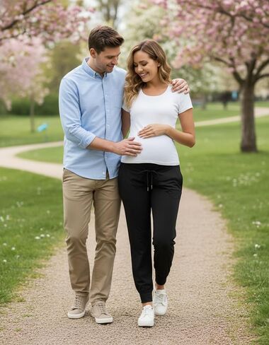 السراويل ركض الأمومة تمتد السراويل فرك عارضة على البطن الحمل الرباط Sweatpants مع جيوب in Kuwait
