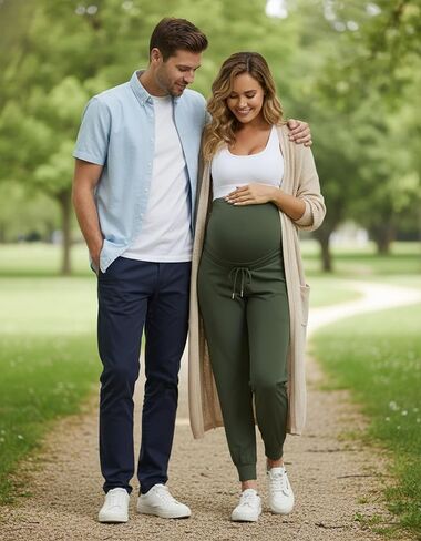 السراويل ركض الأمومة تمتد السراويل فرك عارضة على البطن الحمل الرباط Sweatpants مع جيوب in Kuwait