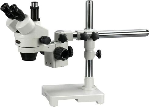 AmScope SM-3T-30WY 7X-45X مجهر ستيريو مع إضاءة LED وألياف بصرية مزدوجة معقوفة in Saudi Arabia
