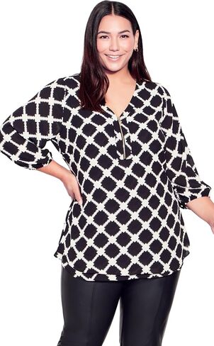 قميص AVENUE النسائي مقاس كبير AVESTUDIO TOP MEILA Zip PRT in Kuwait