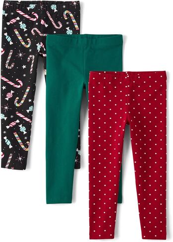 The Children's Place,Baby Girls,and Toddler All Holidays Leggings,Candy Cane/Green/Red,4 Years in Saudi Arabia