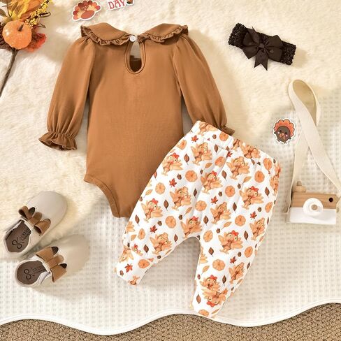 ملابس للعطلات من Infant Bay Girl ذات ياقة الدمية وأكمام طويلة، ملابس لحديثي الولادة - 18 شهرًا in Kuwait