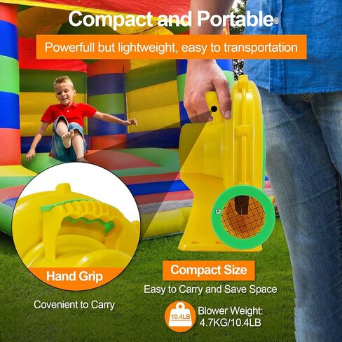 منفاخ Bounce House، منفاخ هواء تجاري بقدرة 550 وات/0.73 حصان مع تصميم شفرة مروحة مزدوجة الجوانب، ورياح قوية وخصائص تبديد حرارة رائعة للقلعة النطاطة، وشرائح القفز، والقوس، والمواد القابلة للنفخ in Kuwait