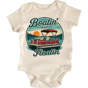 Boat Lake Pontoon Lakehouse - Baby Boy Girl Clothes Bodysuit Funny Cute in Kuwait