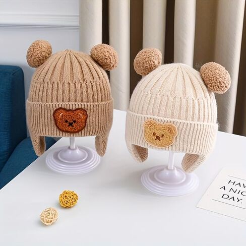 Thick Warm Hat for Winter, Featuring Cute Cartoon Designs for Boys Girls Ear-Protection for During Outdoor Activities in Saudi Arabia