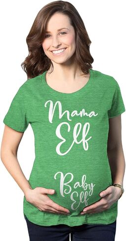 Maternity Mama Elf Baby Elf Pregancy T Shirt Cute Christmas Tee in Saudi Arabia