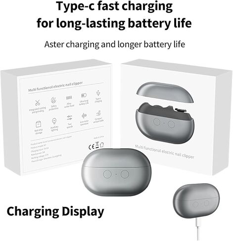 Fanyil Electric Nail Clipper, Electric Toenail Clippers for Seniors&Women, Automanitc 3-in-1Nail Clippers Multi Function with LED Light & Storage Box.Black. in Kuwait