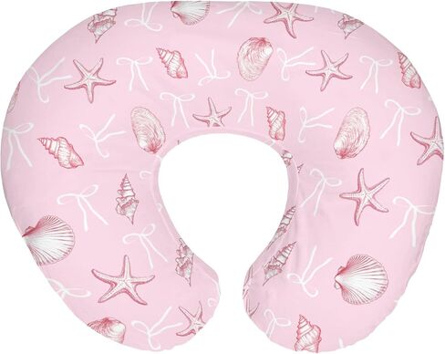 Summer Conches Bows Sea Baby Nursing Pillow Covers for Boy Girl Ocean Seashells Beach Nursery Feeding Pillowcase for Breastfeeding Pillows Soft Stretchy Cover for Newborn Infant in Saudi Arabia