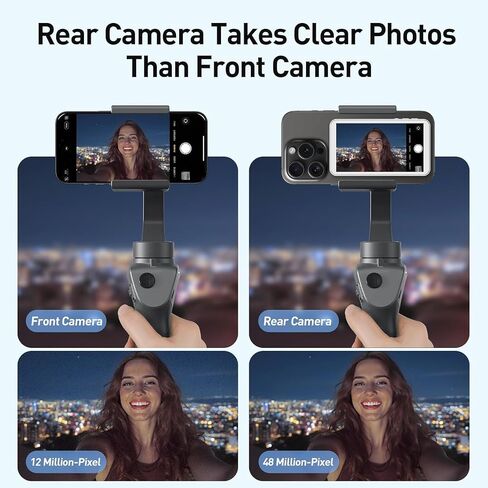 Selfie Monitor Screen for iPhone & Android - Magnetic Vlog Selfie Mirror for Phone Back Camera - Remote Control Screen Mirroring Rear Camera Not Applicable for iPhone 17 or Pixel in Saudi Arabia
