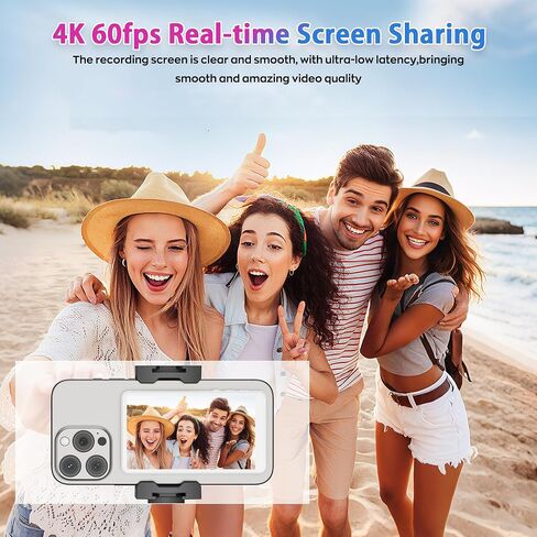 Vlog Selfie Monitor Screen Pro, Built-in Speaker and 360° Smart Face Tracking Tripod, 4.8" Rear Camera Display 4K 60fps, Portable Vlog Tool for Creators in Saudi Arabia